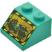 LEGO Dark Turquoise Slope 2 x 2 (45°) with Rock Raiders Screen Pattern (3039 / 83689)