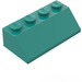 LEGO Donker turquoise Helling 2 x 4 (45°) met ruw oppervlak (3037)