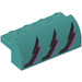 LEGO Dark Turquoise Slope 2 x 4 x 1.3 Curved with Black and Pink Flashes (Left) Sticker (6081)