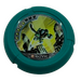 LEGO Dark Turquoise Technic Bionicle Weapon Throwing Disc with Turbo / City, 5 pips, jumping off roof (32171)