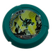 LEGO Dark Turquoise Technic Bionicle Weapon Throwing Disc with Turbo / City, 5 pips, jumping off roof (32171)