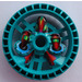 LEGO Dark Turquoise Technic Disk 5 x 5 with Crab with two Saws (32350)