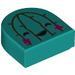 LEGO Turquoise foncé Tuile 1 x 1 Demi Oval avec Cactus Affronter avec Fleurs (24246 / 73003)