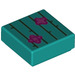 LEGO Dark Turquoise Tile 1 x 1 with Cactus Lines and Flowers with Groove (3070 / 73004)