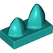 LEGO Dark Turquoise Tile 1 x 2 with 2 Vertical Teeth (15209)