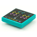 LEGO Dark Turquoise Tile 2 x 2 with BeatBit Album Cover - Music Notes in Space Invaders-Style Pattern with Groove (3068)