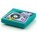 LEGO Dark Turquoise Tile 2 x 2 with BeatBit Album Cover - Record Turntable and Hand Pattern with Groove (3068)