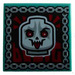 LEGO Dark Turquoise Tile 2 x 2 with Skull with Groove (3068)