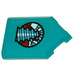 LEGO Dark Turquoise Tile 2 x 3 Pentagonal with Drill (Rock Raider&#039;s Logo) Sticker (22385)