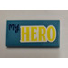 LEGO Dark Turquoise Tile 2 x 4 with &#039;My Hero&#039; Sticker (87079)