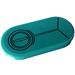 LEGO Dark Turquoise Tile 2 x 4 with Rounded Ends with Lines Connecting Circle Sticker (66857)