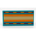 LEGO Dark Turquoise Tile 2 x 4 with Striped Rug Sticker (87079)
