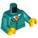 LEGO Dark Turquoise Train Conductor Minifig Torso (973 / 76382)