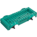 LEGO Dark Turquoise Vehicle Base 8 x 16 x 2.5 with Dark Stone Gray Wheel Holders with 3 Holes (18937)