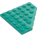 LEGO Dark Turquoise Wedge Plate 6 x 6 Corner (6106)