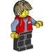 LEGO Delivery Uomo con Rosso Giacca e Beige Capelli arruffati Minifigure