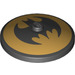 LEGO Dish 4 x 4 with Batman Logo with Gold Background (Solid Stud) (3960)