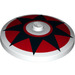 LEGO Dish 4 x 4 met Zwart Ster aan Rood Cirkel (Massieve nop) (3960 / 36210)