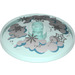 LEGO Dish 4 x 4 jossa Clouds ja Snowflakes Kuvio (Kiinteä nuppi) (3960 / 36963)