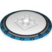 LEGO Dish 6 x 6 with Dark Azure Outer Ring (Solid Studs) (21637 / 44375)