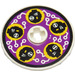LEGO Disk 3 x 3 met Zwart Heads Aan Purple Background Sticker (2723)