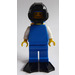 LEGO Diver met Blauw Helm, Zwart Frogman Vizier, Geel Airtank en Zwart Flippers minifiguur