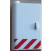 LEGO Door 1 x 3 x 4 Left with Red and White Danger Stripes Sticker with Hollow Hinge (3193)