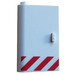 LEGO Door 1 x 3 x 4 Left with Red and White Danger Stripes Sticker with Hollow Hinge (58381)