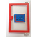 LEGO Deur 1 x 4 x 5 Rechts met Transparant Glas met Blauw Opening Hours Sign Sticker (73194)