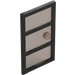 LEGO Door 1 x 4 x 6 with 3 Panes and Transparent Brown Black Glass and Stud Handle (35166 / 60797)