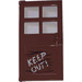 LEGO Door 1 x 4 x 6 with 4 Panes and Stud Handle with Keep Out! Sticker (60623)