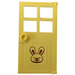 LEGO Door 1 x 4 x 6 with 4 Panes and Stud Handle with smiling bunny Sticker (60623)