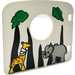 LEGO Door with round window with safari stripes and animals