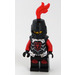 LEGO Drachen Knight mit rot Feder, Schwarz geschlossen Helm, rot Arme Minifigur