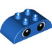 LEGO Duplo Blauw Steen 2 x 4 met Gebogen Sides met Blauw Ogen (67332 / 98223)