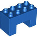 LEGO Duplo Blue Brick 2 x 4 x 2 with 2 x 2 Cutout on Bottom (6394)