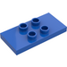 LEGO Duplo Blauw Tegel 2 x 4 x 0.33 met 4 Midden Studs (Dun) (4121)