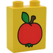 LEGO Duplo Brick 1 x 2 x 2 with Apple without Bottom Tube (4066 / 42657)