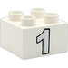LEGO Duplo Brique 2 x 2 avec &quot;1&quot; (3437)