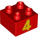 LEGO Duplo Steen 2 x 2 met &quot;4&quot; (3437 / 17297)