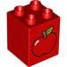 LEGO Duplo Brick 2 x 2 x 2 with Red apple (19419 / 31110)