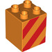 LEGO Duplo Brick 2 x 2 x 2 with Red diagonal stripes (12773 / 31110)