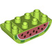 LEGO Duplo Brick 2 x 4 with Curved Bottom with Watermelon Bottom (77959 / 98224)