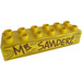 LEGO Duplo Steen 2 x 6 met &#039;MR SANDERS&#039; en Wood Grain (2300 / 93631)