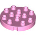 LEGO Duplo Leuchtend rosa Runden Platte 4 x 4 mit Loch und Verriegeln Ridges (98222)