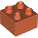 LEGO Duplo Bright Reddish Orange Brick 2 x 2 (3437 / 89461)
