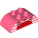 LEGO Duplo Coral Brick 2 x 4 with Curved Sides with Hearts and Dungarees (98223 / 105441)