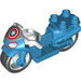 LEGO Duplo Dark Azure Motor Cycle mit Captain America Schild (67045 / 78294)