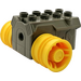 LEGO Duplo Dark Gray Toolo Pullback Motor 3 x 4 with Yellow Wheels
