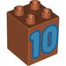 LEGO Duplo Donkeroranje Steen 2 x 2 x 2 met 10 (11942 / 31110)